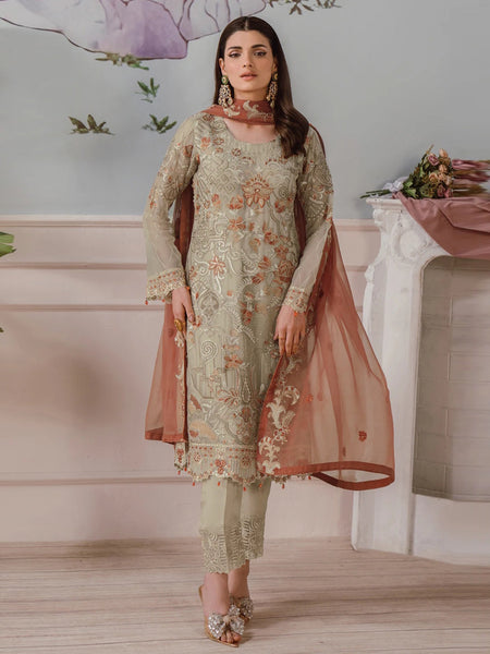 Chiffon Pakistani Dress - Premium Embroidered Chiffon