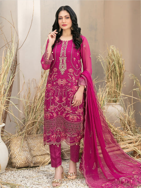  Pakistani Dress - Embroidered Elegant Chiffon