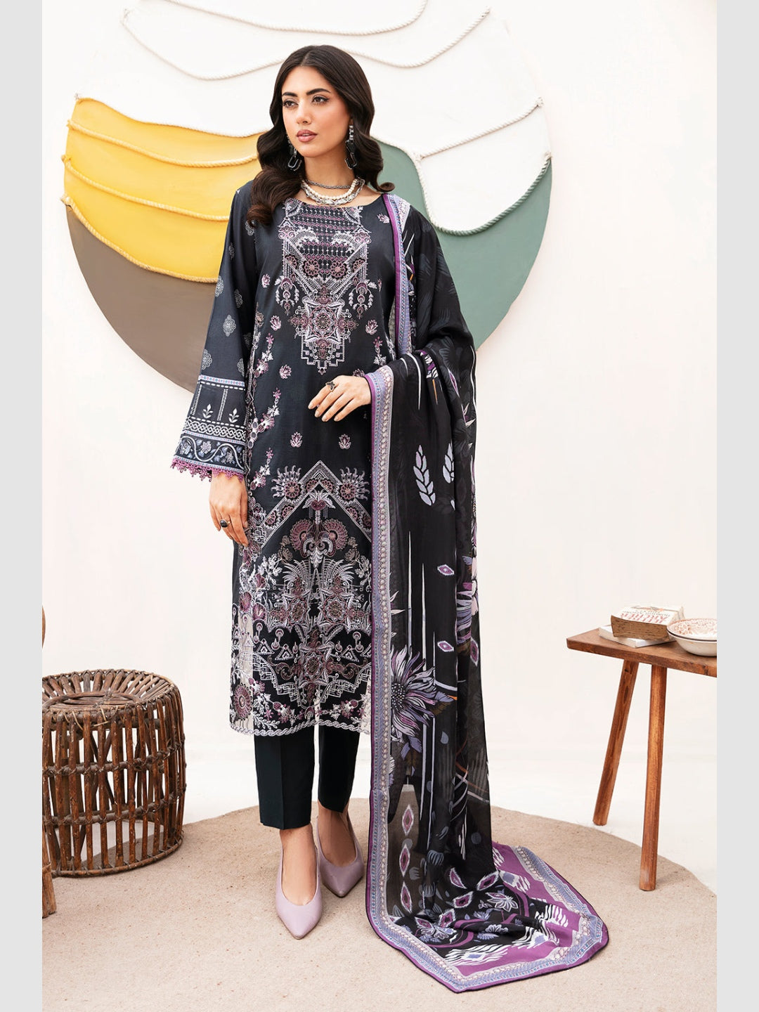 Black Luxury Embroidered Lawn Black Luxury Embroidered Lawn