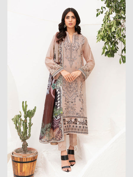 Grey Salwar Kameez - Luxury Embroidered Lawn