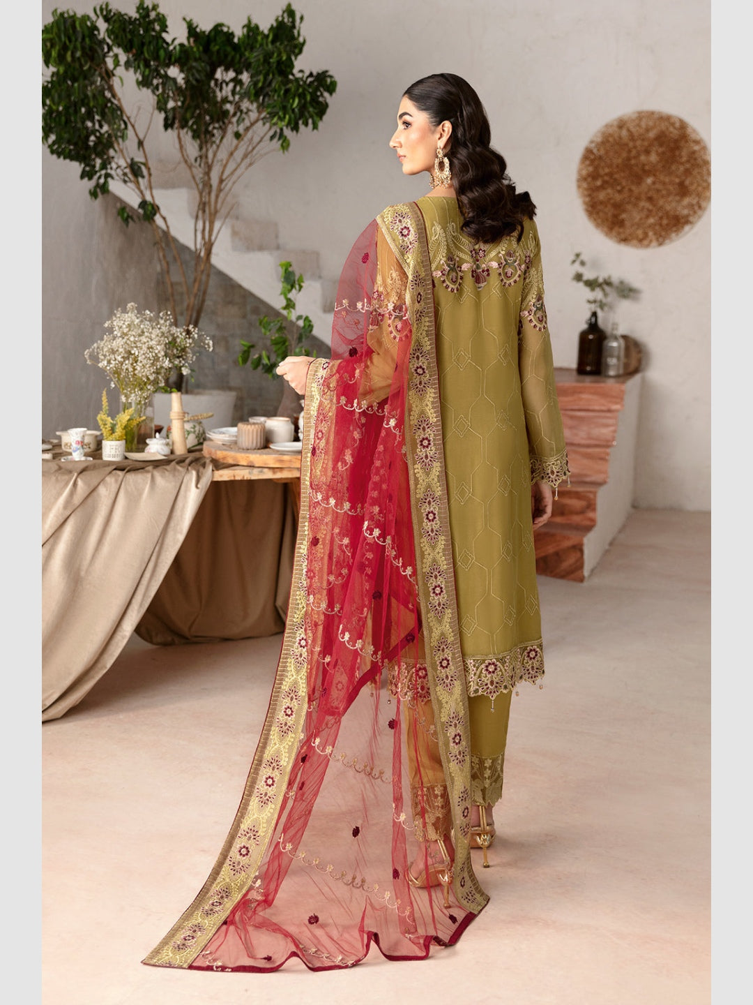 Green Sequins Embroidered Chiffon Green Sequins Embroidered Chiffon