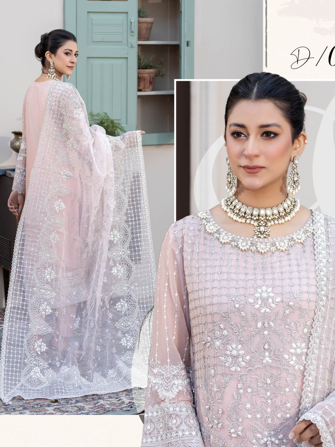Pakistani Dress Pink Chiffon Organza Pakistani Dress Pink Chiffon Organza