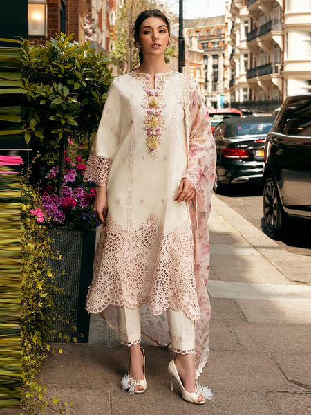 Lawn Pakistani Dress - Embroidered Chikan Lawn