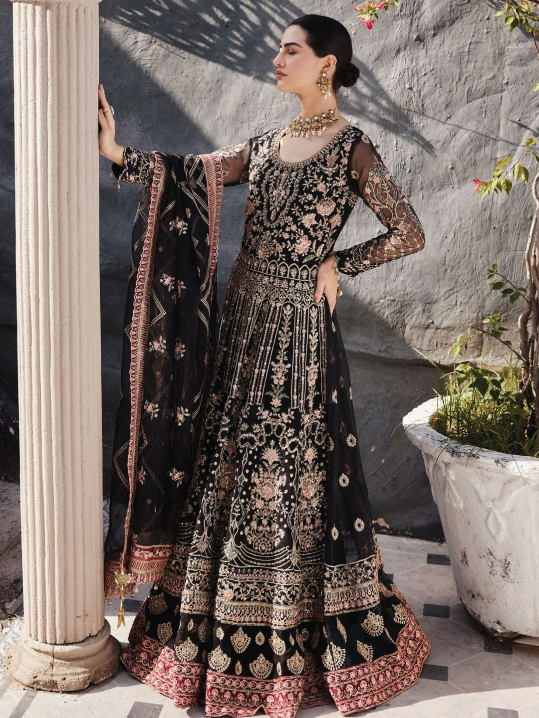 Black Luxury Designer Organza Black Luxury Designer Organza