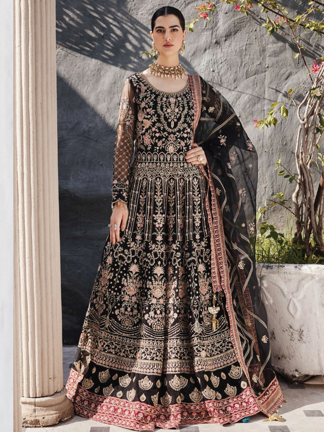 Pakistani Dress Black Luxury Designer Organza Pakistani Dress Black Luxury Designer Organza