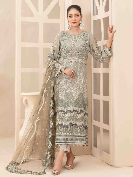 Chiffon Salwar Kameez - Embroidered Heavy Chiffon