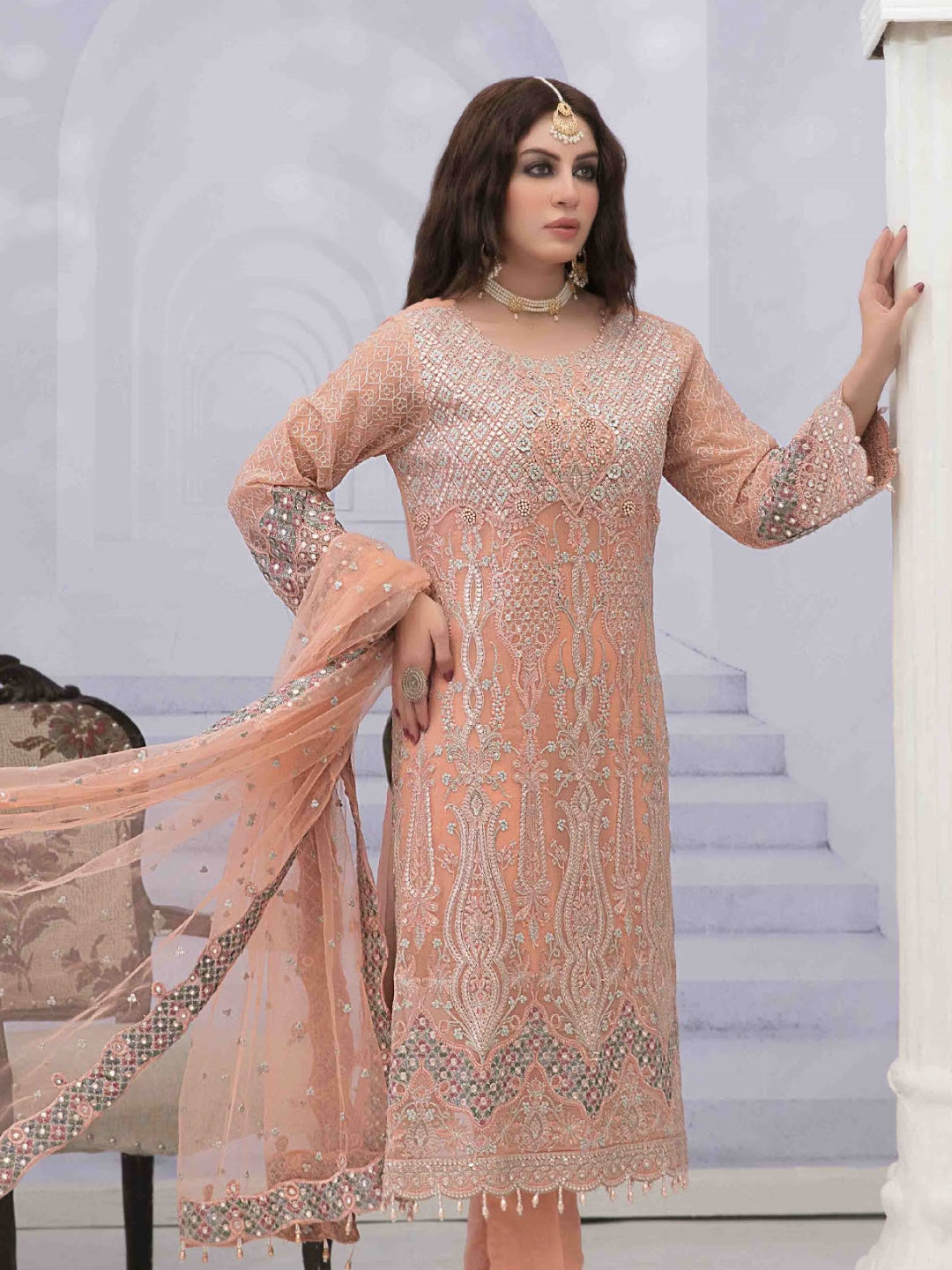Pakistani Dress Crinkle Chiffon Pakistani Dress Crinkle Chiffon