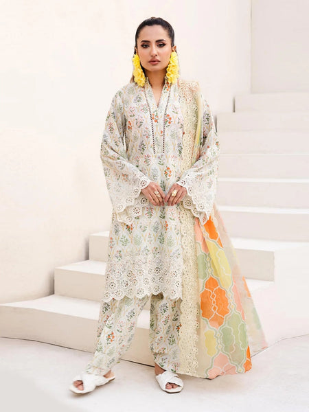 Pant Salwar Kameez - Schiflli Embroidered Lawn