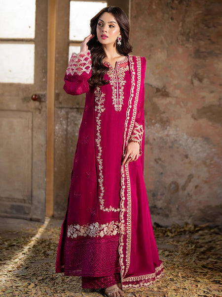 Red Salwar Kameez - Vibrant Khadi Net