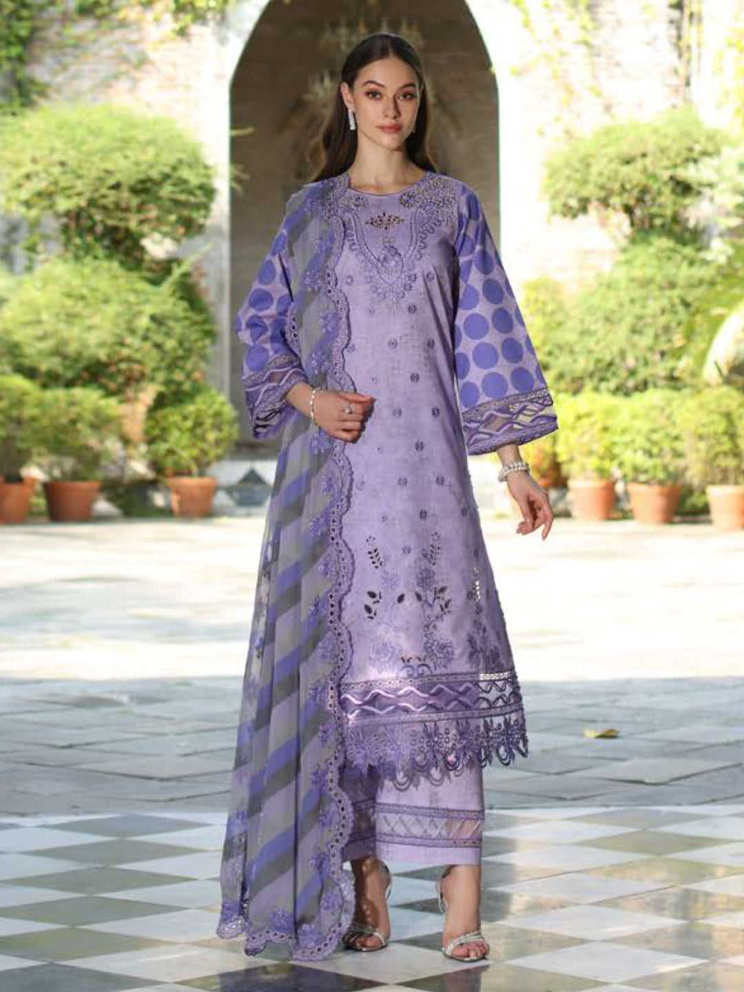 Purple Embroidered Lawn Miraas Purple Embroidered Lawn Miraas