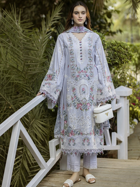 Blue Pakistani Dress - Gardenia Lawn Embroidery