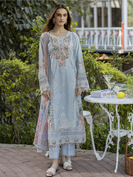 Chiffon Salwar Kameez - Gardenia Lawn Embroidery