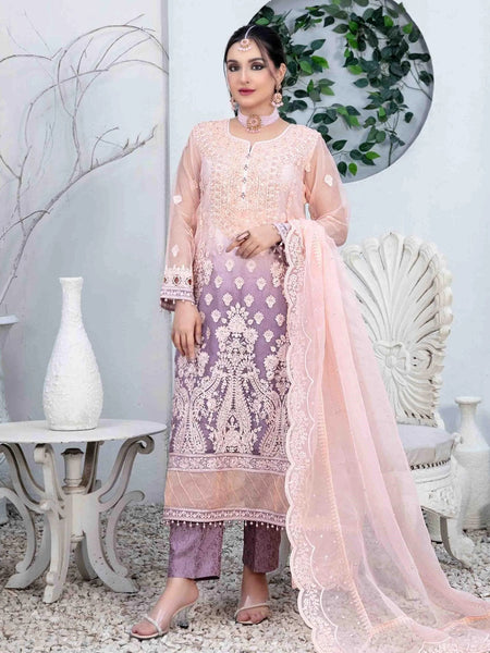 Pakistani Salwar Kameez - Fancy Embroidered Chiffon