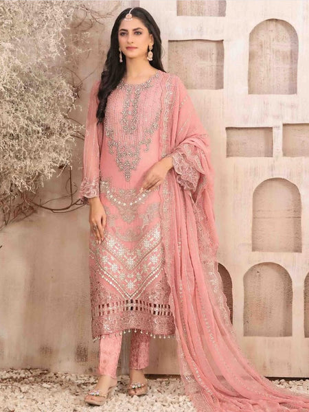 Pakistani Salwar Kameez - Embroidered Fancy Chiffon