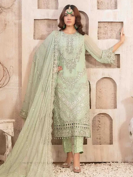  Pakistani Dress - Embroidered Fancy Chiffon