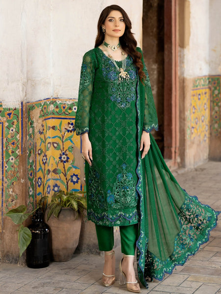 Pakistani Salwar Kameez - Chiffon Jacquard Embroidered