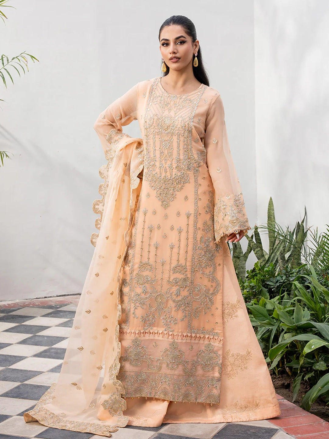 Tarz Maxi Dress Embroidered Chiffon Tarz Maxi Dress Embroidered Chiffon