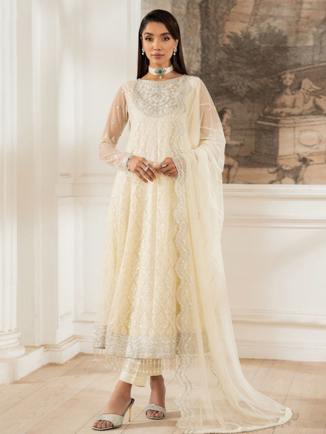 White Pakistani Dress For Wedding Delicately Crafted White And Silver Bridal The Part Set White Pakistani Dress For Wedding Delicately Crafted White And Silver Bridal The Part Set