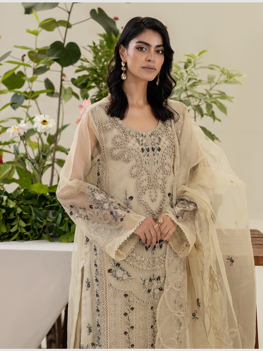embroidered organza dress pakistani Embroidered Organza Salwar Kameez Pakistani Eid Dress Online LARGE