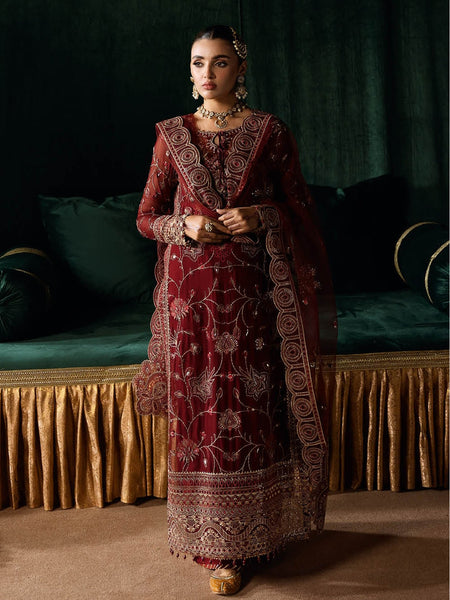  Pakistani Wedding Dress - Chiffon Sequence Embroidered