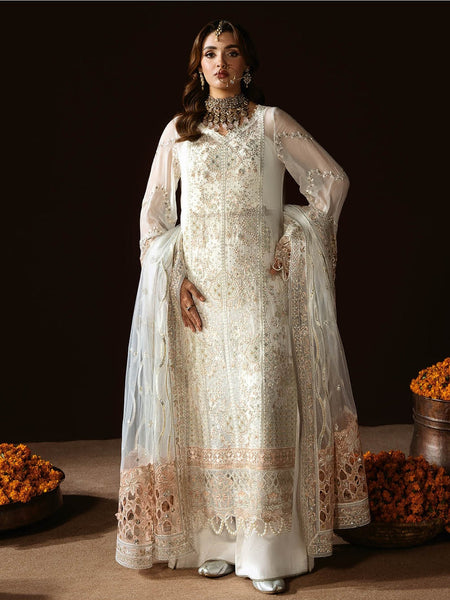  Pakistani Wedding Dress - Chiffon Sequence Embroidered