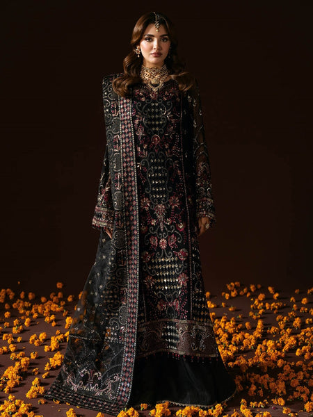  Pakistani Wedding Dress - Chiffon Sequence Embroidered