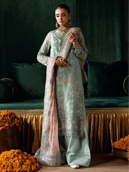  Pakistani Wedding Dress - Chiffon Sequence Embroidered