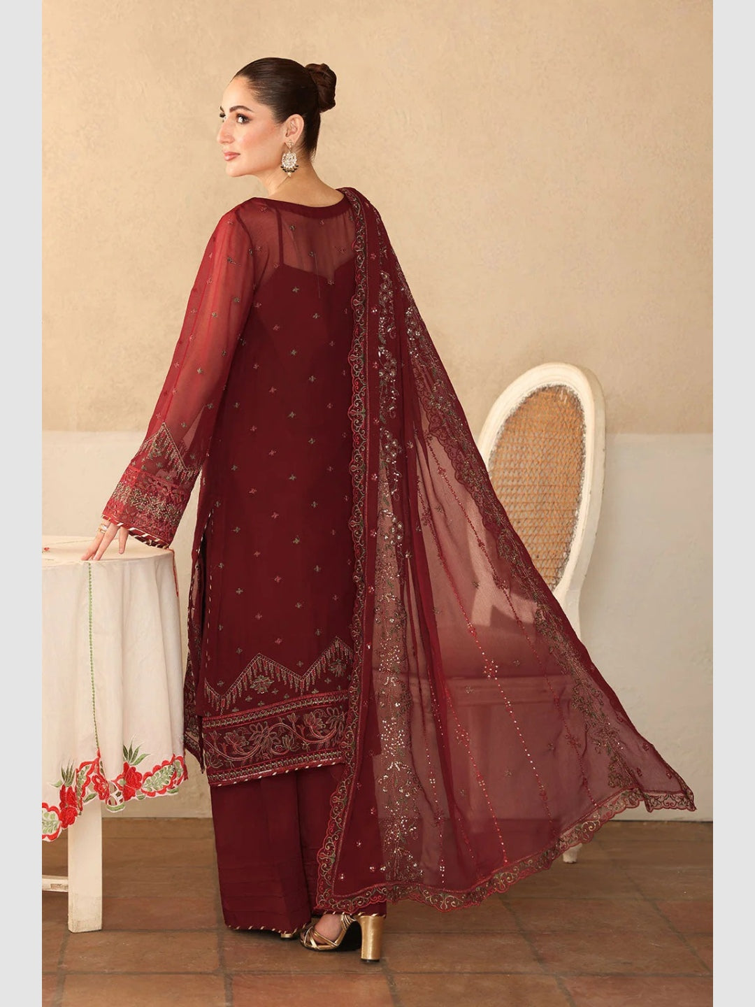 red net dress pakistani fitted lace wedding dress Luxury Embroidered Red Net Formal Dress Best Price Online in Pakistan