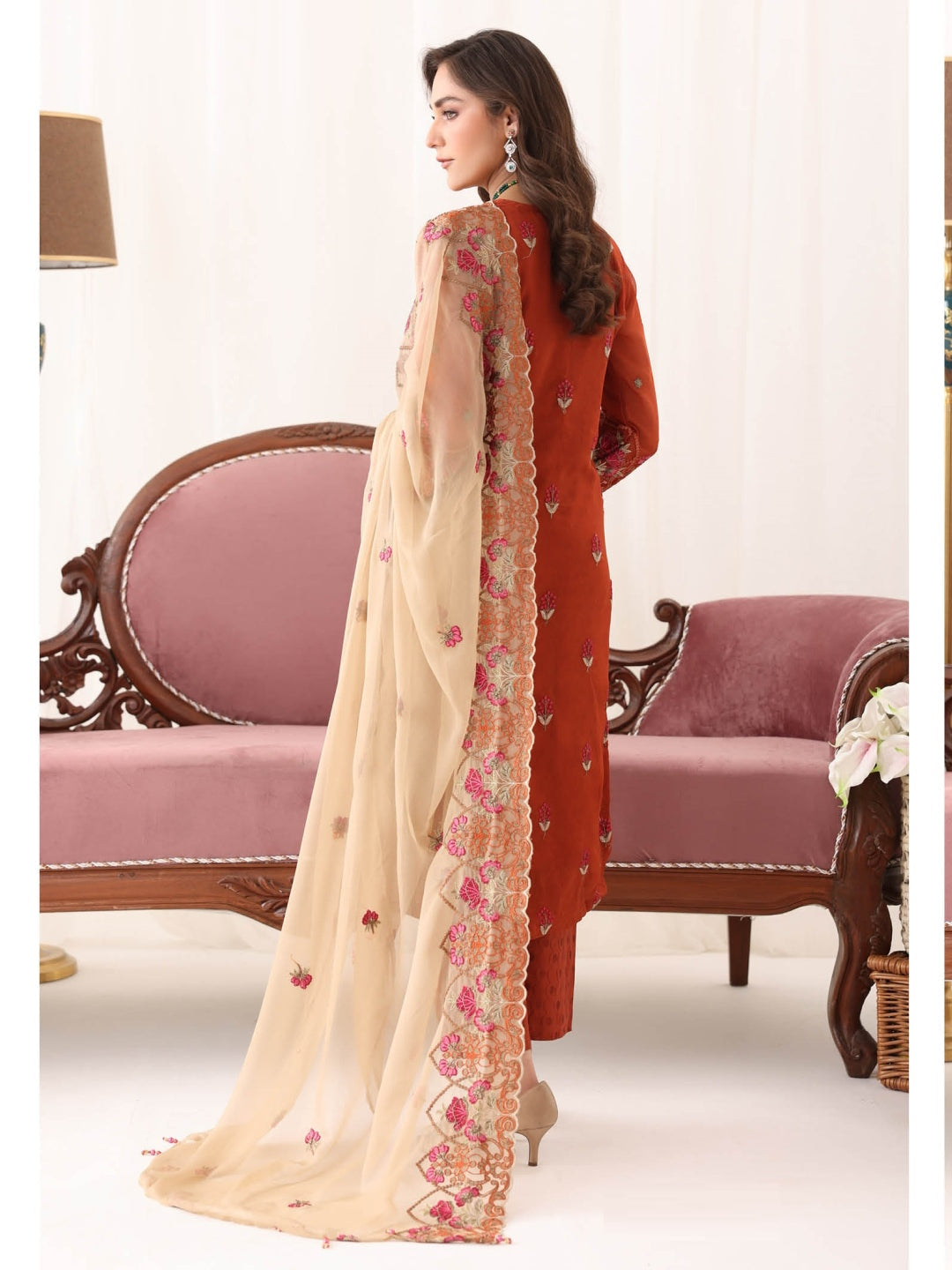 rust orange pakistani dress Pakistani Dress Burnt Orange Embroidered Dress Buy Pakistani Burnt Orange Salwar Kameez Online In Dubai