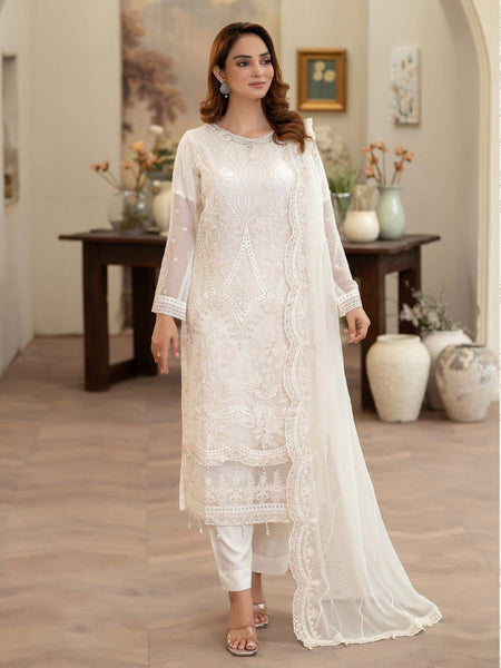Chiffon Jacquard Embroidery Pakistani Dress by Fabricoz USA