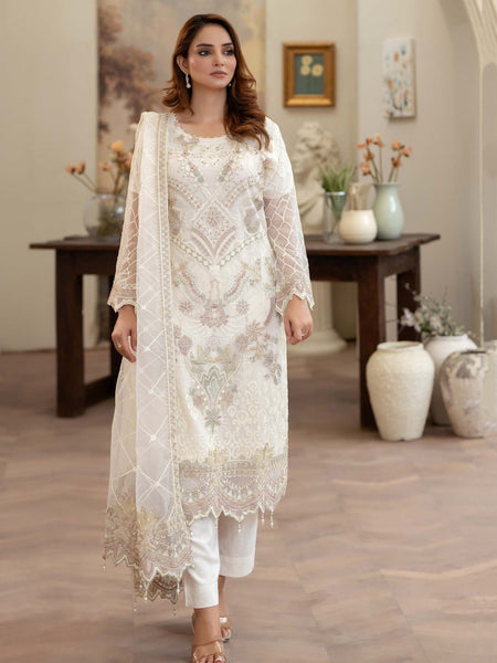Chiffon Jacquard Embroidery Pakistani Dress by Fabricoz USA
