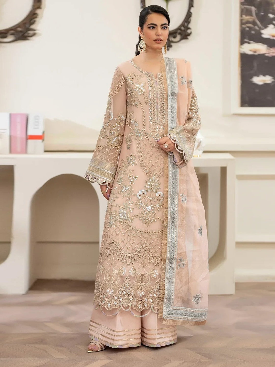 sachin and babi light blue dress Buy Chiffon Embellished Embroidery Salwar Kameez - Pakistani Dress - C1369E