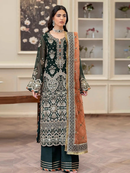 Chiffon Embellished Embroidery Pakistani Dress by Fabricoz USA
