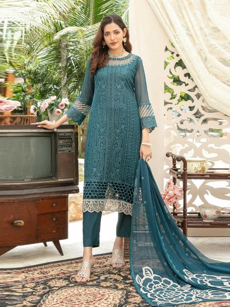 Fancy Chiffon Embroidery Pakistani Dress by Fabricoz USA