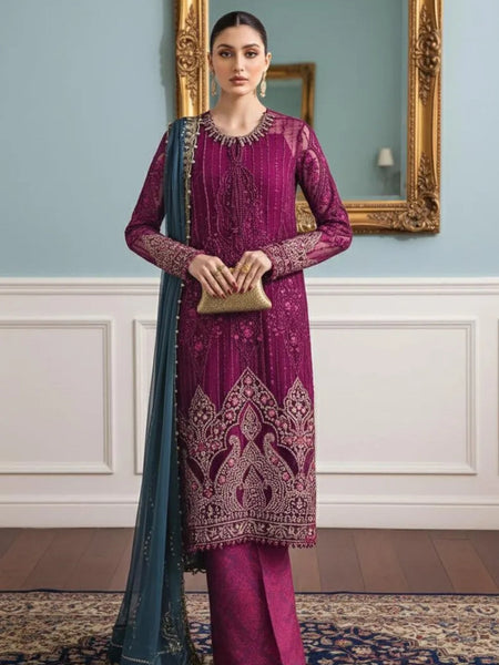 Embellished Chiffon Embroidery Pakistani Dress by Fabricoz USA