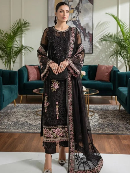 Embellished Chiffon Embroidery Pakistani Dress by Fabricoz USA