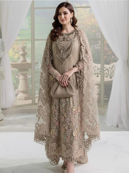 Embellished Chiffon Embroidery Pakistani Dress by Fabricoz USA
