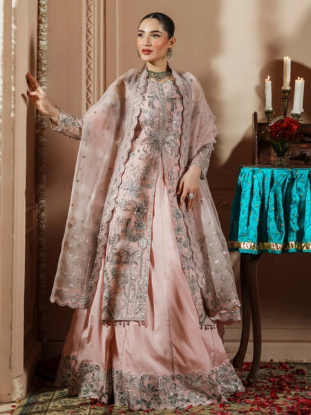 pink and silver pakistani wedding dresses Pakistani Pink Bridal Dress Handmade Pearls