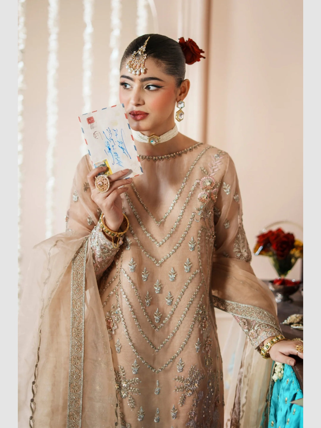slim fit dress slacks Grand Champagne Gold Reception Bridal Gown (D-01) – Ammara Khan