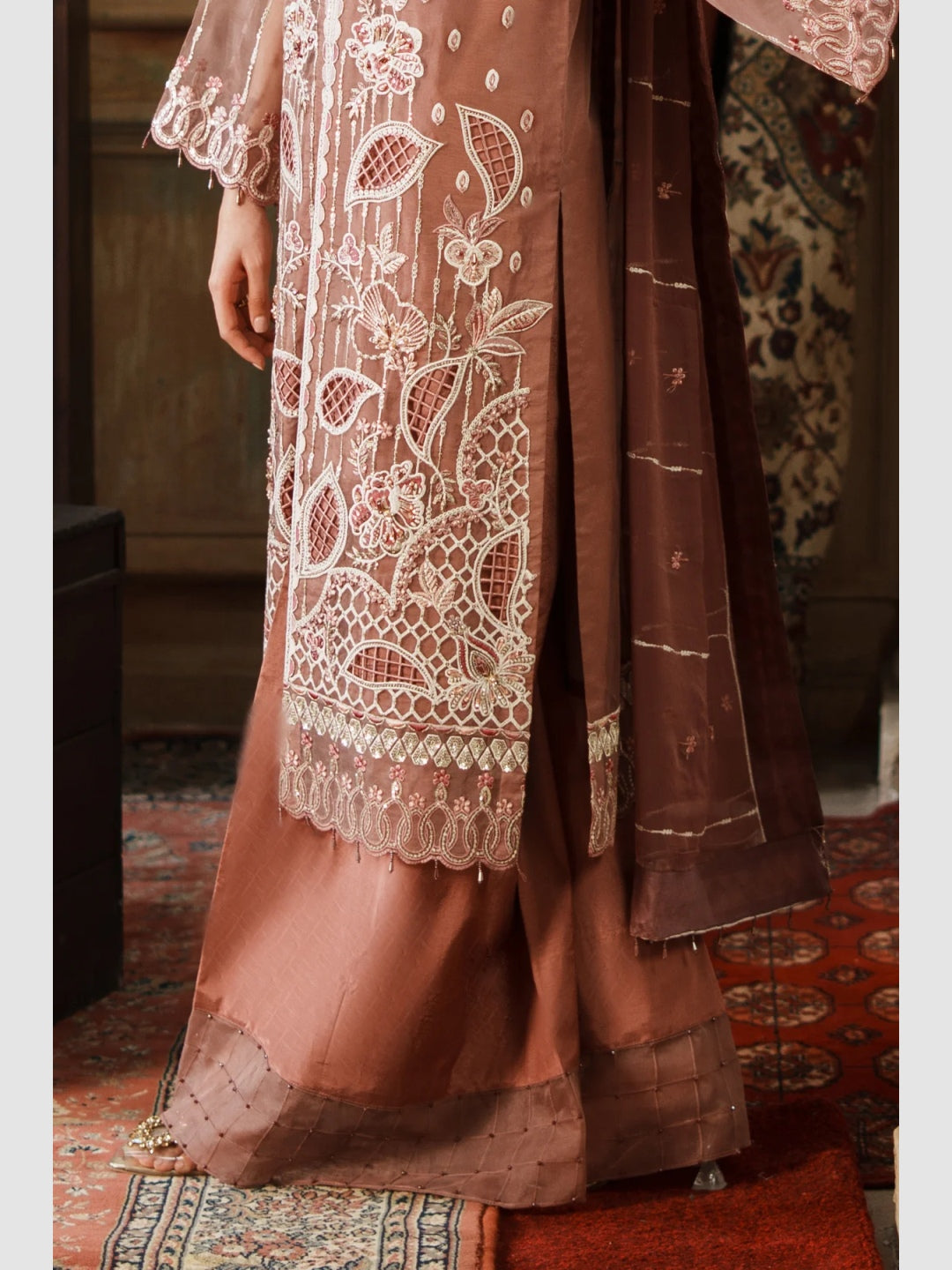 rose gold pakistani dress Dusty rose