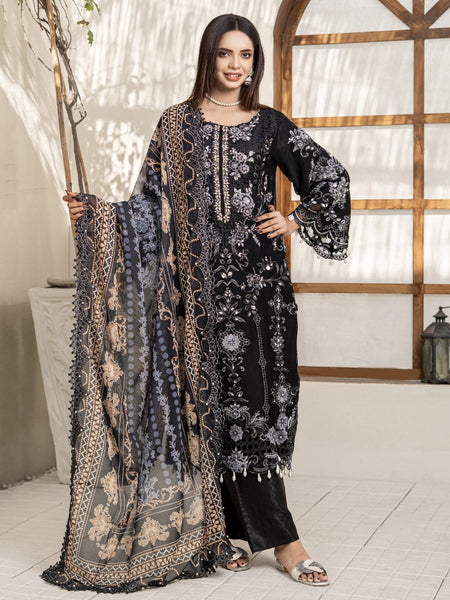 Heavy embroidered Chiffon Pakistani Dress by Fabricoz USA