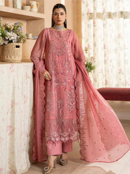 Fine Embroidered Chiffon Pakistani Dress by Fabricoz USA