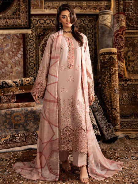 Blush Pink Lawn Schiffli Embroidered Elegant Pakistani Salwar Kameez by Fabricoz USA