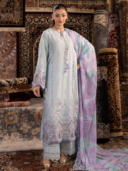 Lawn Schiffli Embroidered Classic Elegance Pakistani Salwar Kameez by Fabricoz USA