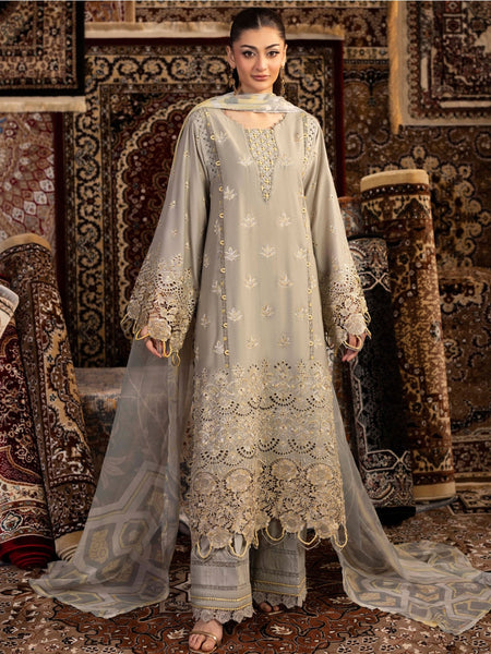 Lawn Schiffli Embroidered Royal Luxe Pakistani Salwar Kameez by Fabricoz USA