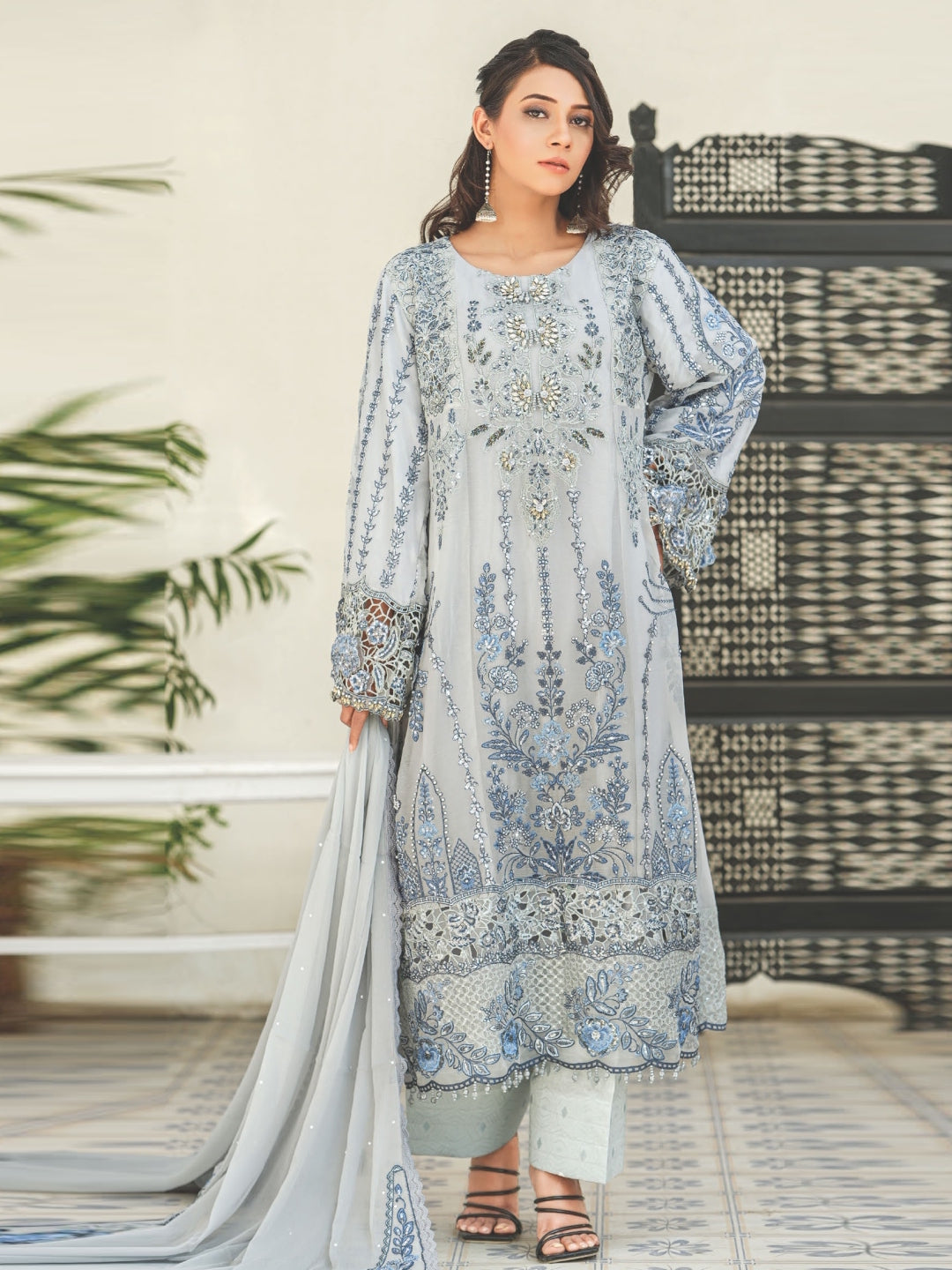 grey and blue pakistani dress Dresses in stock color filter:Blue Why Tea Length Bridal Color:NOVA-PURPLE Our Custom Made Pakistani