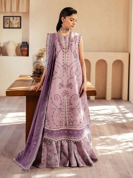 Dusty Mauve Exclusive Lawn Intricate Premium Festive Wear Pakistani Dress by Fabricoz USA