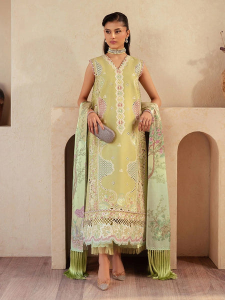 Pistachio Exclusive Lawn Intricate Embroidered Pakistani Dress by Fabricoz USA