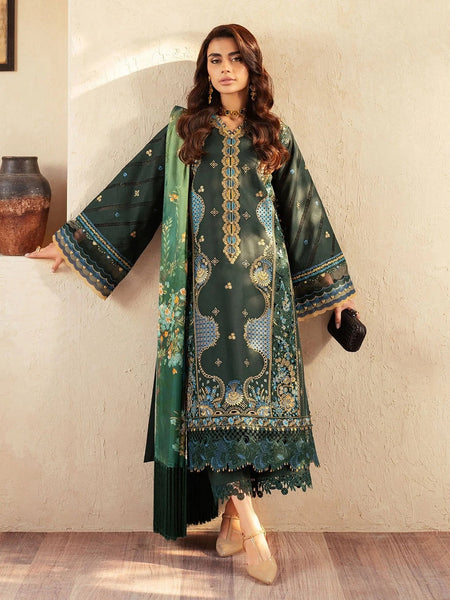 Emerald Exclusive Lawn Intricate Embroidered Premium Wear Pakistani Dress by Fabricoz USA