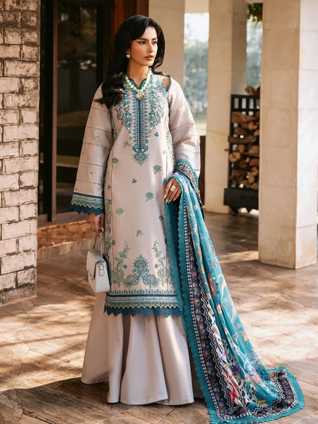 Ivory Lawn Intricate Embroidered Pakistani Dress by Fabricoz USA
